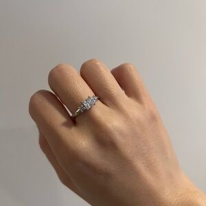 NWT Diamonique Princess 3Stones Diamond Ring